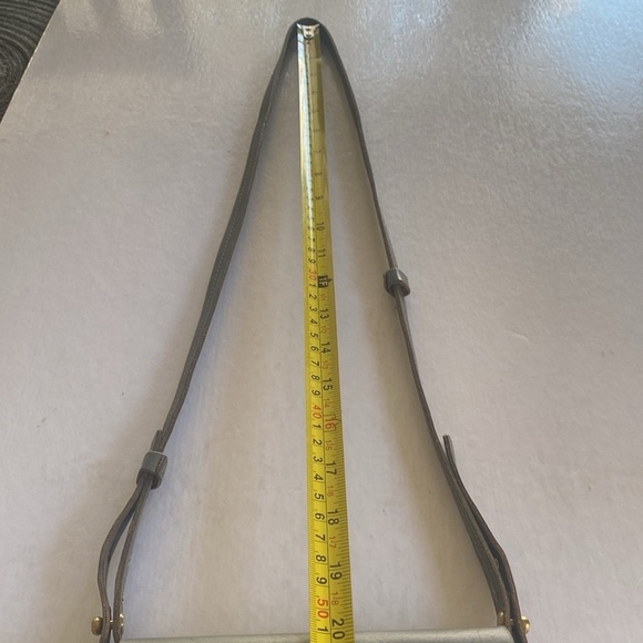 CLARE V Women’s Light Gray Leather Crossbody Bag - Picture 10 of 12